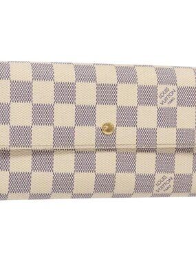 LOUIS VUITTON Damier Azur Porte Tresor International Wallet M61215 Auth ki5974
